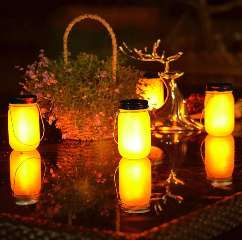 Solar LED lantaarn - Decoratie pot - Flame effect - Met schemersensor Solar LED lantaarn - Decoratie pot - Flame effect - Met schemersensor